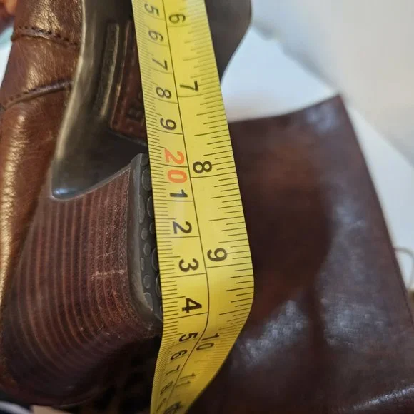 Born Brown Boots Knee High Zip Leopard Print Pony Hair Women Size 9 1/2 - Picture 13 of 16